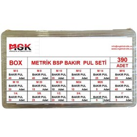 Resim Mgk Bakır Pul Seti Metrik+bsp 390 Adet 