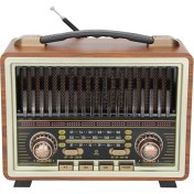 Resim Nostaljik Ahşap Bluetooth Radyo USB Sd Mp3 M-2025BT Kahverengi 