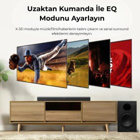 Resim Tribit S1 Soundbar ve Subwoofer 2.1 Kanal 200W Hoparlör 4eq Modu, Bt 5.4, Usb, Hdmı, Aux BTS61 