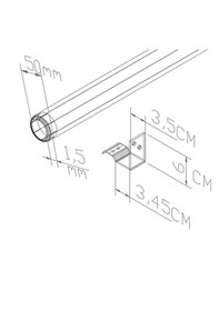 Resim Alüminyum Merdiven Korkuluk Yaşlı Engelli Duvar Tutamağı 101 Cm -150 Cm. Aralığında Istenilen Ölçüde 101-150cm Arası 