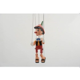 Resim 20 CM İPLİ AHŞAP PİNOKYO AHŞAP KUKLA HEDİYELİK 