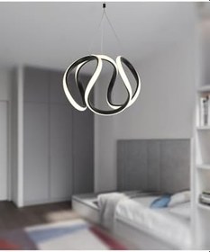 Resim TT AYDINLATMA TT306-25-SY TT Aydınlatma Orta Kavis Mat Siyah (Sarı Işık) Ledli Avize Siyah 25 x 90 