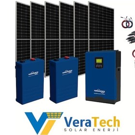 Resim Veratech Büyük Bağ Evi Solar Paketi 550w Güneş Paneli 5kw İnverter 10kw Lityum Akü 