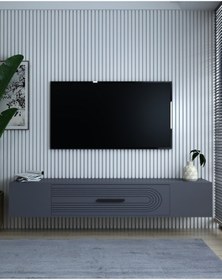 Resim Kodakl3ct Duvara Montaj Tv Sehpası Antrasit-antrasit Antrasit-antrasit 