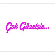Resim SEÇ Çok Güzelsin Sticker Makyaj Aynası Sticker (8cmX2cm) 