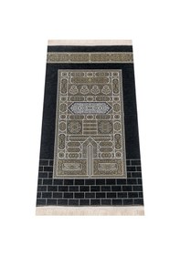 Resim Kabe Desenli Ultra Plus Siyah Şönil Seccade 18 