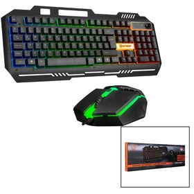 Resim Beruflic Everest Hkm-x86 Quin Gökkuşağı Işıklı Usb Kablolu Klavye - Mouse Set 150cm Kablo 