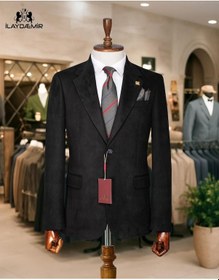 Resim İtalyan Kesim Blazer Süet Ceket Erkek Siyah Siyah 