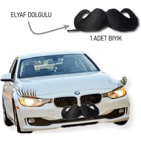 Resim JetDukkan Gelin Arabası Süslemesi Oto Bıyık Siyah 