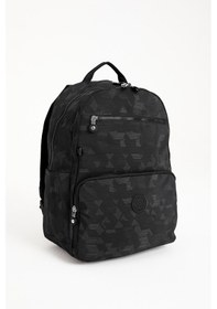 Resim Store Sanmorris Unisex Suya Dayanıklı Kumaş Laptop Bölmeli Büyük Boy Okul Seyahat Sırt Çantası Siyah Desenli 