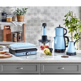 Resim Sinbo 4 Parça Mavi Elektrikli Çeyiz Seti Tost Makinesi ve Blender ile Enerji Tasarrufu 