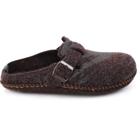 Resim Gezer 15405 Erkek Keçe Sessiz Kaymaz Hafif Taban Ev Misafir Terliği 