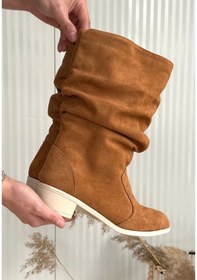 Resim Jolin Taba Süet Topuklu Çizme Taba2 Taba 