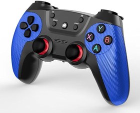 Resim Coverzone 2.4G Kablosuz Gamepad PC Uyumlu Pilli Joystick Wireless Oyun Kolu Kişiselleştirilmiş Düğme, Hassas Trigger Kaymaz Tasarım G2.4G (Koyu Mavi) 