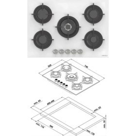 Resim Hafele Orion Beyaz Ankastre Set (Orion Ocak + Orion Fırın + Orion Davlumbaz) 