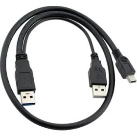 Resim Mini USB Harddisk Kablosu 5 Pin USB Y HDD Kablosu 80 cm Mini USB 2.5 Harddisk Kablosu 