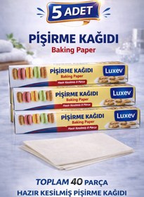 Resim Genel Markalar Luxev Pişirme Kağıdı Hazır Kesilmiş 8 Parça Yağlı Kağıt Fırın Kağıdı Baking Paper 5 Adet 
