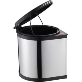 Resim Içi Kapağa Monte Çöp Kovası 11 Litre Mutfak Tezgah Altı Paslanmaz Çelik Otomatik 