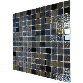 Resim MozaiKristaL Mutfak Tezgah Arası, Havuz, Sauna, Spa, ve Yaşam Alanlarının Tüm Yüzeyleri Için Lüsterli Siyah Kristal Cam Mozaik. Cam Ebatı: 23X23 Mm. File Ölçüsü: 30X30CM. (1 Kutu=11 File=1m2 Fiyatıdır ) 
