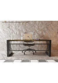 Resim Ntconcept Alfa M3 Masif Ağaç Ofis ve Çalışma Masası - Ebat Seçenekli 
