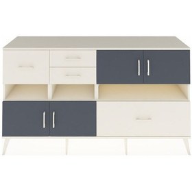 Resim Kronos Konsol 5 Raflı 4 Çekmeceli 4 Kapaklı 176x59x99 Aytaşı-antr Aytaşı-antrasit/aytaşı 