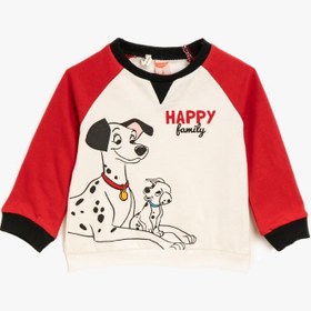Resim Erkek Bebek 1001 Dalmaçyalı Lisanslı Baskılı Bisiklet Yaka Pamuklu Sweatshirt 
