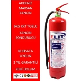 Resim Elit Ruhsata Uygun Yangın Söndürme Tüpü 6 kg Kuru Kimyevi Tozlu 