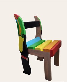 Resim Toucan Ahşap Tamamı El Yapımı Çocuk Sandalyesi 