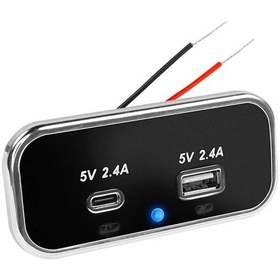 Resim Type-c Usb 2 Portlu Araç Şarj Soketi Adaptörü 12v-24v Model 3 