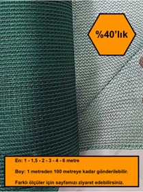 Resim MRT PLASTİK %40 GÖLGE ORANLI FİLE, GÖLGELİK, GERGİ FİLE, BAHÇE GÖLGELİĞİ 1,5X79 metre 