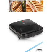 Resim Tostini 750 Watt Isınmaya Dayanıklı Mini Tost Makinesi Goldmaster