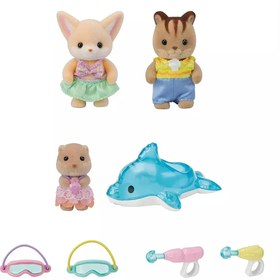 Resim Sylvanian Families Anaokulu Arkadaşları Havuz Eğlencesi Üçlüsü 5749 