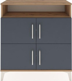 Resim Arges Şifonyer 4 Raflı 4 Kapaklı 88x30x96 Çam-antrasit Atlas Çam 