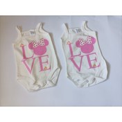 Resim Babyim Babyblue 2 Adet Ip Askılı Çıtçıtlı Love Baskılı %100 Pamuklu Body 