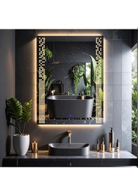 Resim Velano Günışığı Lazer Kumlamalı Lavabo & Banyo Aynası Dokunmatik Sensörlü 80 X 60 