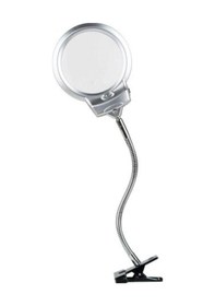 Resim 2.5x 130 MM 5x 24 MM Led Aydınlatmalı Büyüteç,masa Üstü Metal Hortum Mandallı 