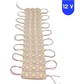 Resim 12 Volt 3 Watt 3 Lensli Günışığı 3030 Smd Led Modül Ip65 10 Adet Modül 