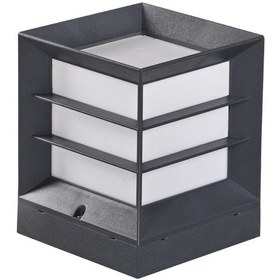 Resim Antrasit Renk Izgaralı Kare Küp Bahçe Armatürü Set Üstü Aplik Diğer 