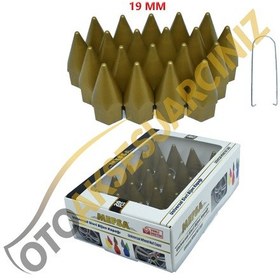 Resim A Kalite Mefsa Bijon Kapağı Sivri 19 Mm Altın Sarı 20 Li Set 