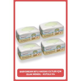 Resim Domol 80'li Hassas Ciltler Için Islak Mendil - Kutulu X4 Adet 