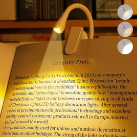 Resim Üç Renkli Ayarlanabilir Parlaklık ile Yeni Mini Taşınabilir Klipli Kitap Işığı, C Tipi USB Şarj Edilebilir, 360-Derece Katlanabilir LED Yumuşak Işık Okuma Lambası, Yatak Odaları, Baş Ucu, Çalışma, Yaratıcı Hediye Masa Lambası ve Küçük Gece Işığı İçin Uygundur. 