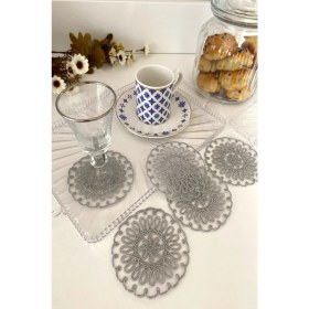 Resim Emtory Home Lagos Model | 6 Adet Fincan Yanı Sunum Peçetesi - Gri Kokteyl Peçetesi 