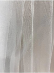 Resim Orta Boy Kloş Sade Hayal Tül Kırık Beyaz Duvak 120 cm - Fildişi Beyaz / STD 