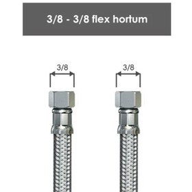 Resim Seval Çelik 50 cm 3/8''x3/8'' Flex Hortum (AKR-383850) 