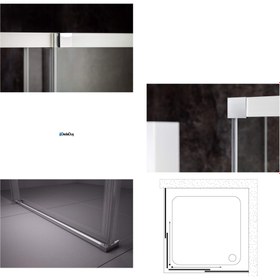 Resim Dikdörtgen Duşakabin | Üstten Askılı - 100x120cm / Siyah / Sürgülü 