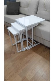 Resim MUTLU ALIŞVERİŞ MERKEZİ C Zigon Sehpa Mdf 3 Lü Tekerlekli Servis Sehpası 