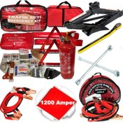 Resim inoltrare Dörtlü Ürün Trafik Seti+çantalı Akü Takviye Kablosu+kriko+bijon Anahtarı 