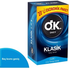 Resim Okey Klasik Prezervatif Ekonomik Paket 20 Adet Prezervatif 