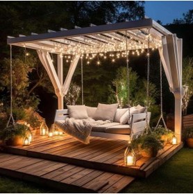 Resim Bamena Wood Elegance Ahşap Salıncak 