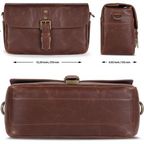 Resim MegaGear Suni Deri Fotoğraf Makinesi Omuz Çantası - Kahverengi 